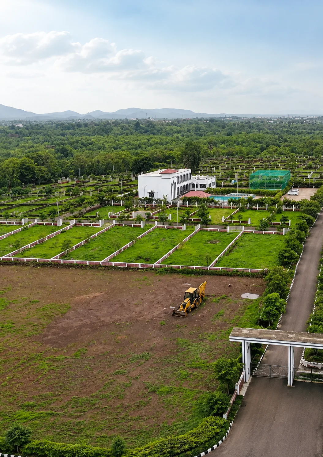 The Atgaon plots township from the air
