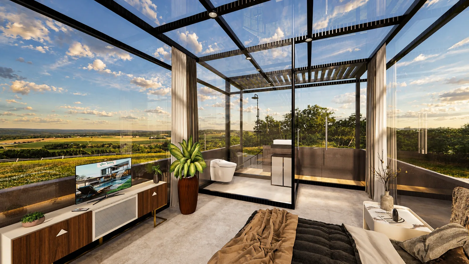 Glass House Resort Suite with private pool at Meravilla Poolcity, Shahapur